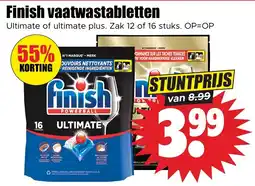 Dirk Finish vaatwastabletten Ultimate of ultimate plus. Zak 12 of 16 stuks. aanbieding