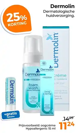 Trekpleister Dermolin oogcrème Hypoallergenic aanbieding