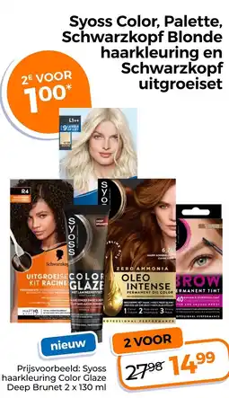 Trekpleister Syoss Color, Palette, Schwarzkopf Blonde haarkleurering en Schwarzkopf uitgroeiset aanbieding