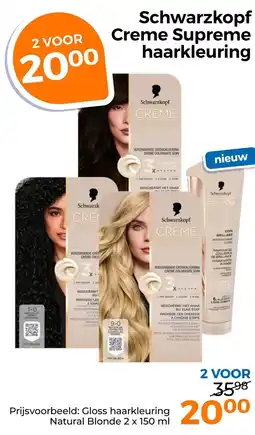 Trekpleister Schwarzkopf Creme Supreme haarkleuring aanbieding