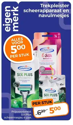 Trekpleister trekpleister trekpleister scheerapparaat en navulmesjes aanbieding