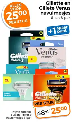 Trekpleister Gillette en Gillette Venus navulmesjes aanbieding