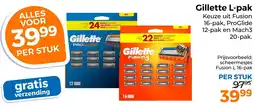 Trekpleister Gillette Fusion L 16-pak aanbieding