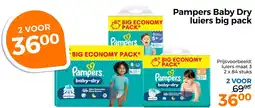 Trekpleister Pampers Baby Dry luiers big pack aanbieding