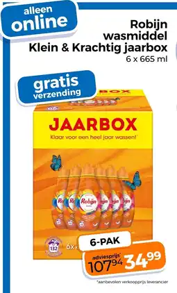 Trekpleister Robijn wasmiddel Klein & Krachtig jaarbox aanbieding