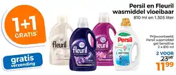 Trekpleister Persil en Fleuril wasmiddel vloeibaar aanbieding