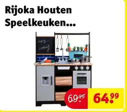 Kruidvat Rijoka Houten Speelkeuken Kinderkeuken met Krijtbord en Kookgereedschap aanbieding
