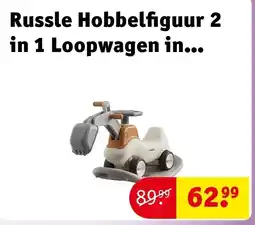 Kruidvat Russle Hobbelfiguur 2 in 1 Loopwagen in model Graafmachine aanbieding
