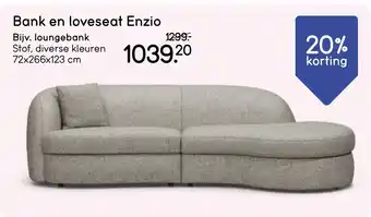 Leen Bakker Bank en loveseat Enzio aanbieding