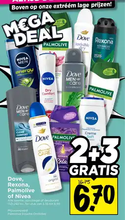 Vomar Voordeelmarkt Alle Dove, Rexona, Palmolive of Nivea aanbieding