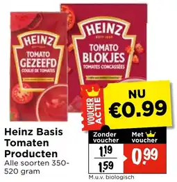 Vomar Voordeelmarkt Heinz Basis Tomaten Producten aanbieding