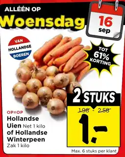 Vomar Voordeelmarkt Hollandse uien of hollandse winterpeen aanbieding