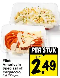 Vomar Voordeelmarkt Filet Americain Speciaal of Carpaccio aanbieding