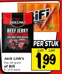 Vomar Voordeelmarkt Jack Link's Bifi aanbieding