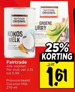 Vomar Voordeelmarkt Fairtrade Kokosmelk aanbieding