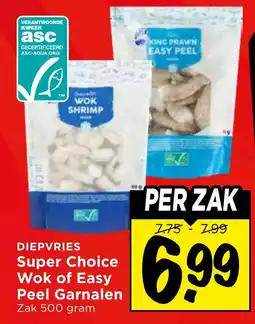 Vomar Voordeelmarkt Super Choice Wok of Easy Peel Garnalen aanbieding