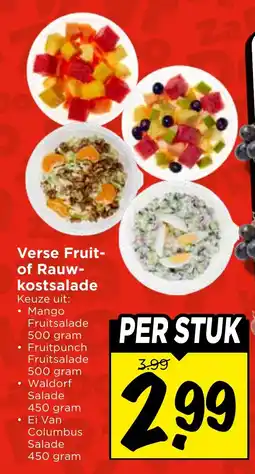 Vomar Voordeelmarkt Verse Fruit- of Rauwkostsalade aanbieding