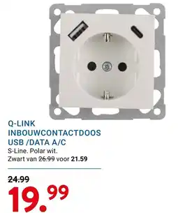 Kluswijs Q-LINK INBOUWCONTACTDOOS USB / DATA A/C aanbieding
