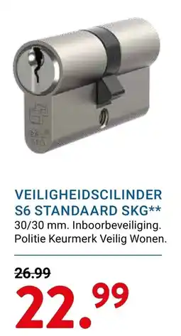Kluswijs VEILIGHEIDSCILINDER S6 STANDAARD SKG** aanbieding