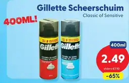Die Grenze Gillette Scheerschuim Classic of Sensitive aanbieding