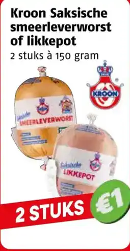 Poiesz Kroon Saksische smeerleverworst of likkepot aanbieding