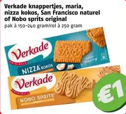 Poiesz Verkade knappertjes, maria, nizza kokos, San Francisco naturel of Nobo sprits original aanbieding