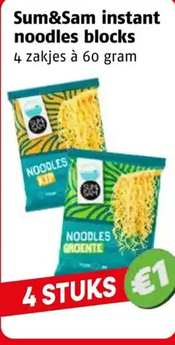 Poiesz Sum&Sam instant noodles blocks aanbieding