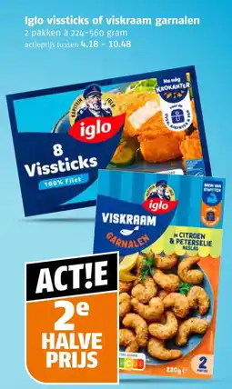 Poiesz Iglo vissticks of viskraam garnalen aanbieding