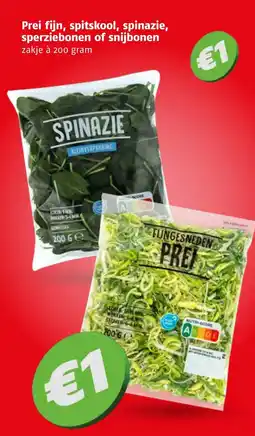 Poiesz Prei fijn, spitskool, spinazie, sperziebonen of snijbonen aanbieding