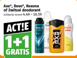 Poiesz Axe*, Dove*, Rexona of Zwitsal deodorant aanbieding