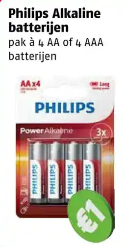 Poiesz Philips Alkaline batterijen aanbieding