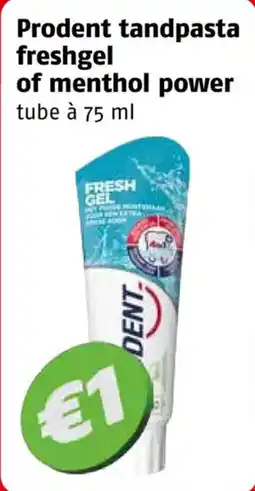 Poiesz Prodent tandpasta freshgel of menthol power aanbieding