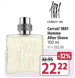 Rossmann DE Cerruti 1881 Homme After Shave aanbieding