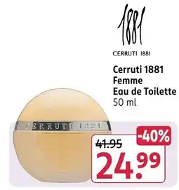 Rossmann DE Cerruti 1881 Femme Eau de Toilette aanbieding