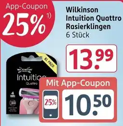Rossmann DE Wilkinson Intuition Quattro Rasierklingen aanbieding