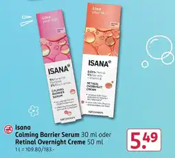 Rossmann DE Isana Calming Barrier Serum oder Retinal Overnight Creme aanbieding