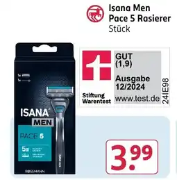 Rossmann DE Isana Men Pace 5 Rasierer aanbieding