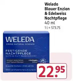 Rossmann DE Weleda Blauer Enzian & Edelweiss Nachtpflege aanbieding