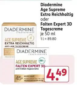 Rossmann DE Diadermine Age Supreme Extra Reichhaltig oder Falten Expert 3D Tagescreme aanbieding