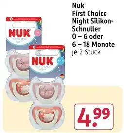 Rossmann DE Nuk First Choice Night Silikon-Schnuller aanbieding