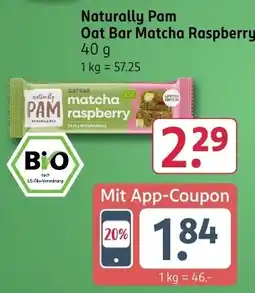 Rossmann DE Naturally Pam Oat Bar Matcha Raspberry aanbieding