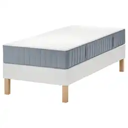 IKEA LyngÖr Lattenmatrasbodem met poten, Valevåg middelhard/lichtblauw wit, 90x200 cm aanbieding