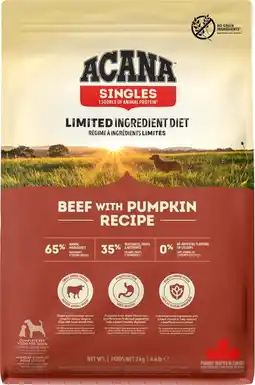 Intratuin Acana hondenvoer brokken Singles rund en pompoen 2 kg aanbieding