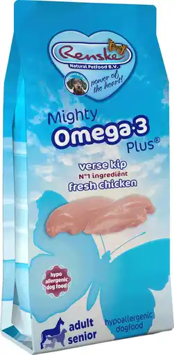 Pets Place Renske Mighty Omega Plus Adult/Senior - Hondenbrokken - Kip 3 kg aanbieding
