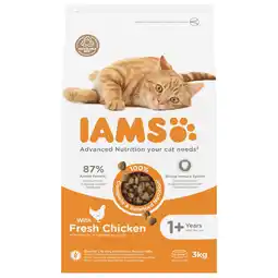 Pets Place Iams Cat Adult - Kattenbrokken - Kip 3 kg aanbieding