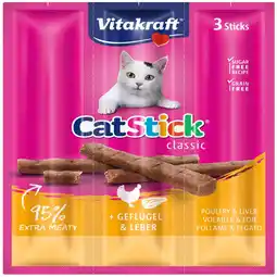 Pets Place Vitakraft Cat-Stick Mini Gevogelte/Lever - Kauwsnacks - 3 stuks Gevogelte&Lever aanbieding