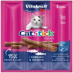 Pets Place Vitakraft Cat-Stick Mini Kabeljauw/Tonij - Kauwsnacks - 3 stuks Kabeljauw&Tonijn aanbieding