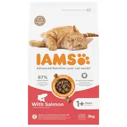 Pets Place Iams Cat Adult - Kattenbrokken - Zalm 3 kg aanbieding