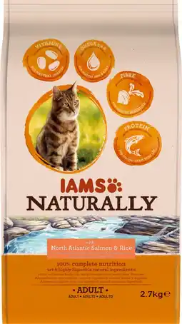Pets Place Iams Naturally Cat Adult - Kattenbrokken - Zalm&Rijst 2,7 kg aanbieding