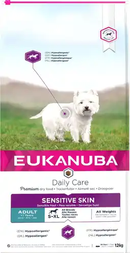 Pets Place Eukanuba Dog Sensitive Skin - Hondenbrokken - Vis 12 kg aanbieding
